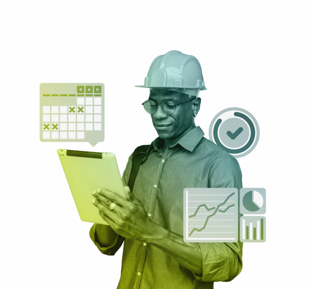 Auditor mit Tablet der sich um Systemaudits k&uuml;mmert