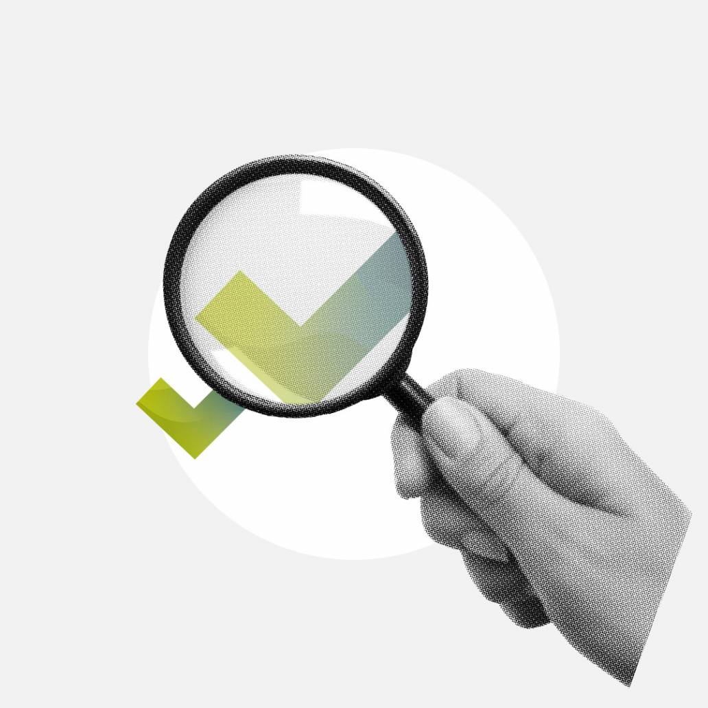 Checklisten digitalisieren: Die Lupe symbolisiert, dass Auditoren Prozesse unter die Lupe nehmen