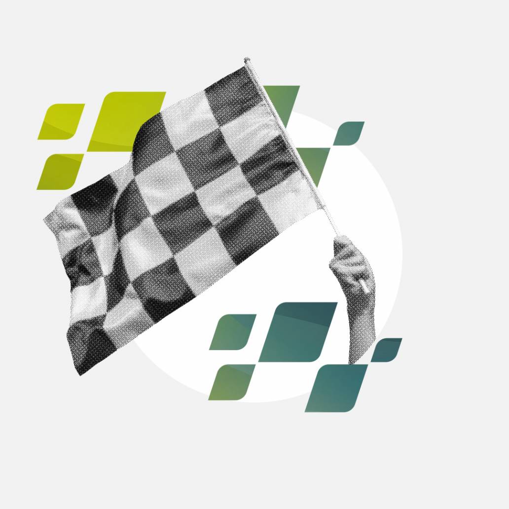 Auditprozesse zentral steuern: Die Zielfahne symbolisiert das Erreichen der Zielgeraden.