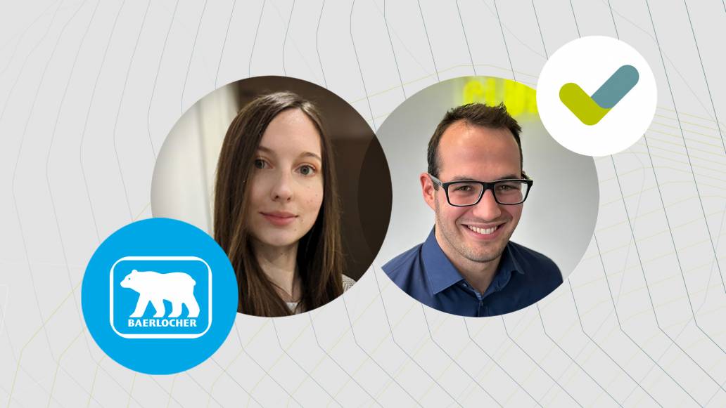 Rachel-Erika Wolfram von Baerlocher und Kilian Sch&ouml;n von cluetec besprechen den Einsatz der cluetec Audit Software in der Kunsstoffproduktion