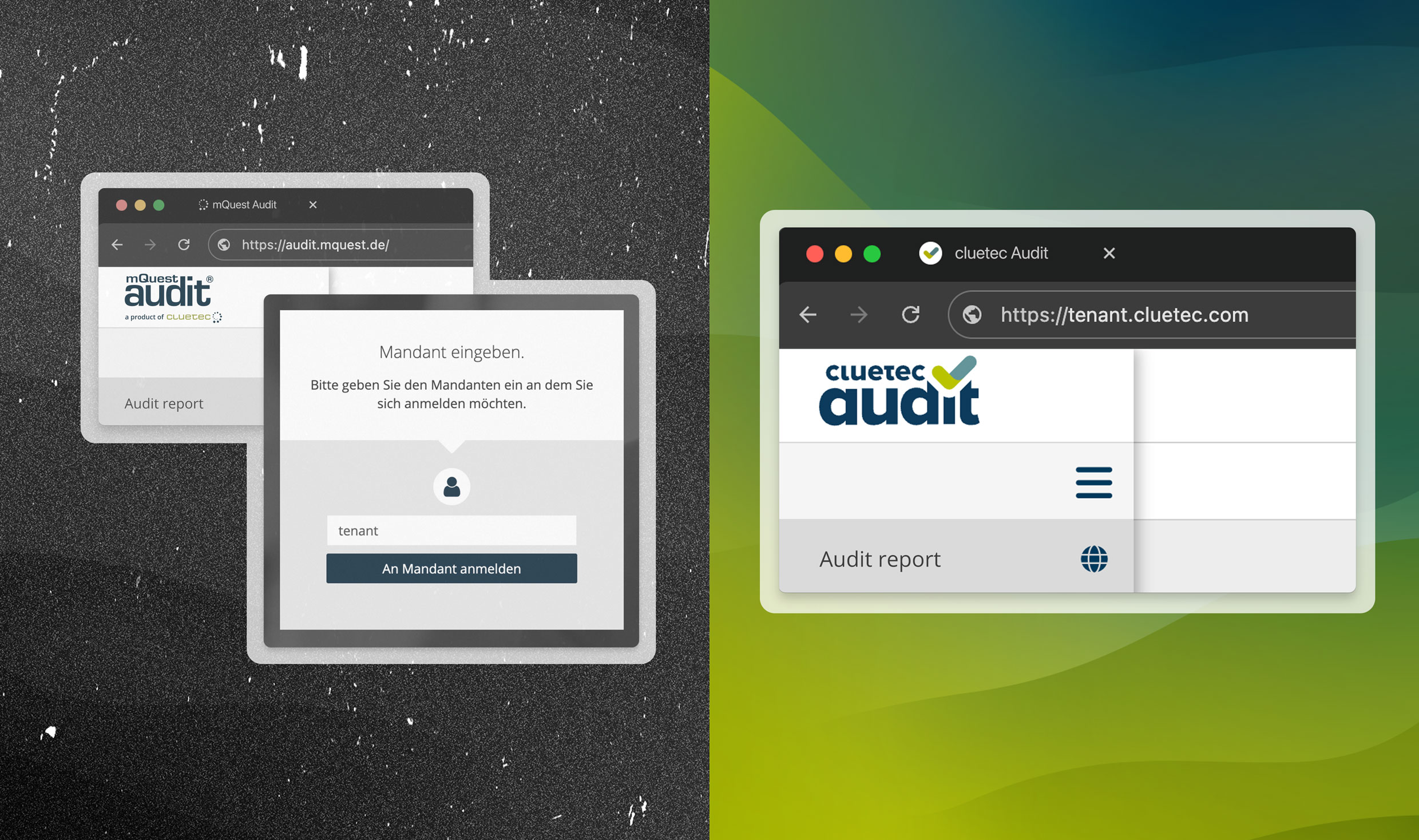 Der neue Login für die cluetec Audit Software